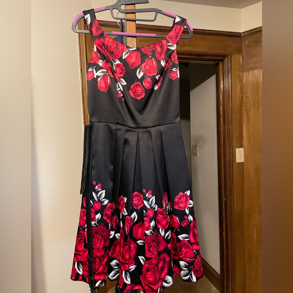White House Black Market Black - Red Floral Dress